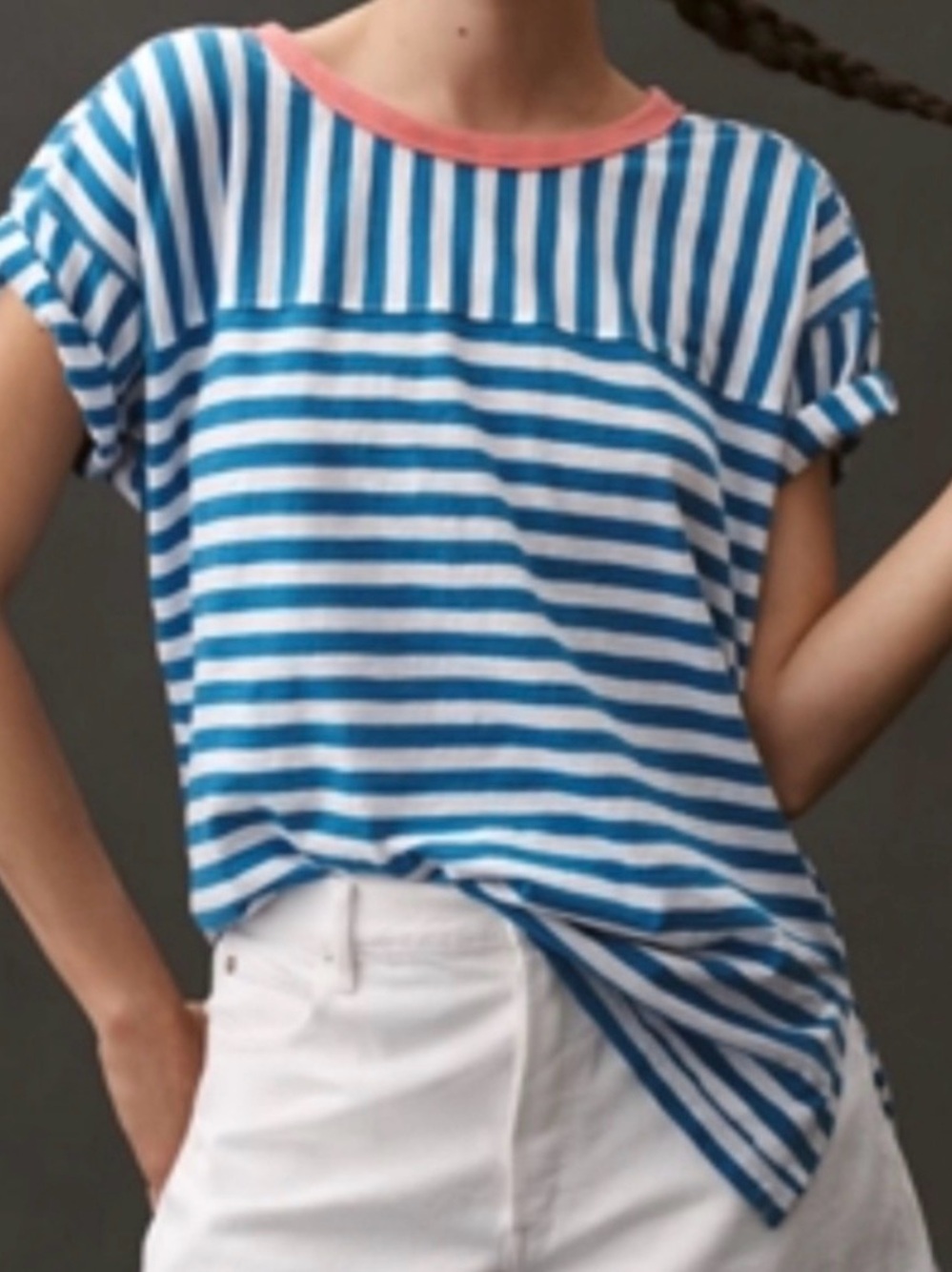 Anthropologie Pilcro the Jordyn oversized slub crewneck tee